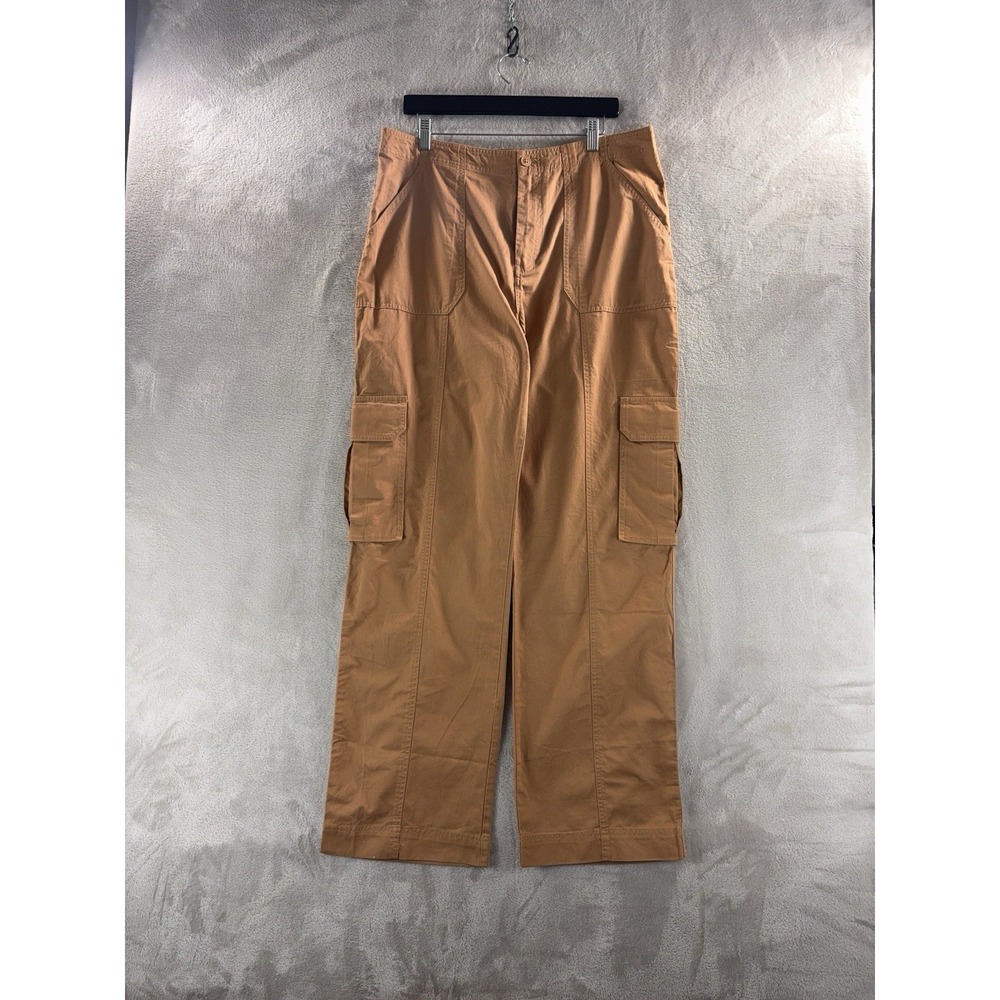 Abercrombie & Fitch Cargo Pants Womens Size 32x33 Brown High Waist Wide Leg